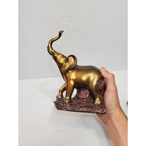 Vintage Elephant Statue Primitive Rustic Good Luck Figurine Safari Animal Figure - Picture 9 of 10